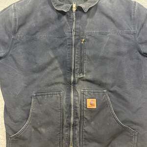 Vintage Carhartt C61 BLK Sandstone Ridge Coat Sherpa Lined Duck Canvas Jacket